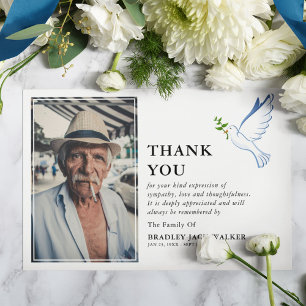 Cartão De Agradecimento Simples Simples Simpatia Funeral de Foto de Porta