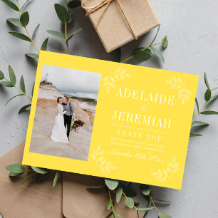 Cartão De Agradecimento Simplicidade Floral 2 Casamento de Girassol