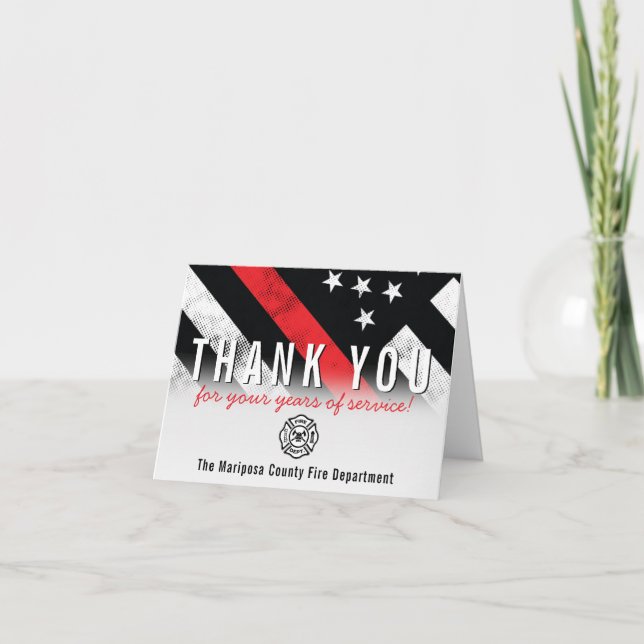 Cartão De Agradecimento Sinalizador da Linha Vermelha do Aniversário do Bo (Frente)