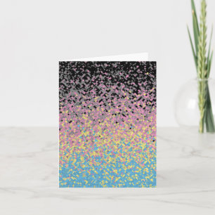 Cartão De Agradecimento Sinalizador do Orgulho de Polígeno Pixelado Trippy