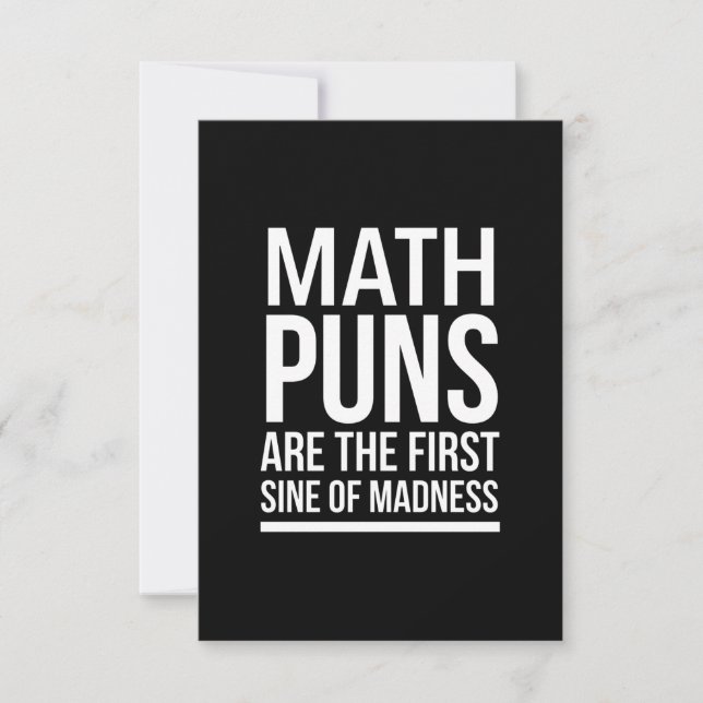 Cartão De Agradecimento Sine of madness engraçado math soa branco (Frente)