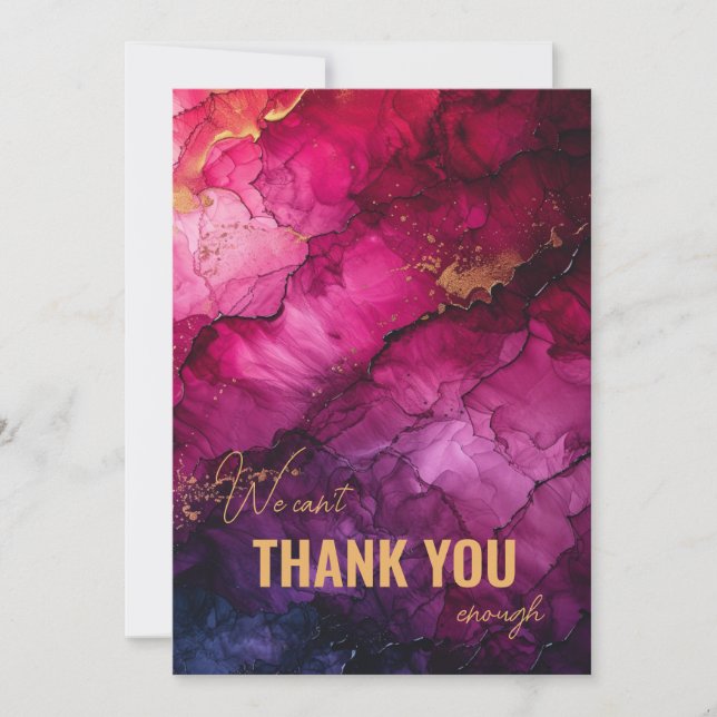 Cartão De Agradecimento Sinfonia Celestial Elegance Marble, impressionante (Frente)