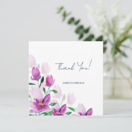 Cartão De Agradecimento Singularidade das Flores de Arte em Aquarela Viole