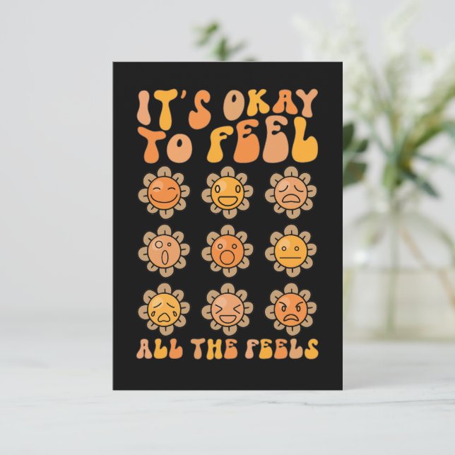 Cartão De Agradecimento Sinta-Se Bem Para Sentir Todos Os Sentimentos De S (Em pé/Frente)