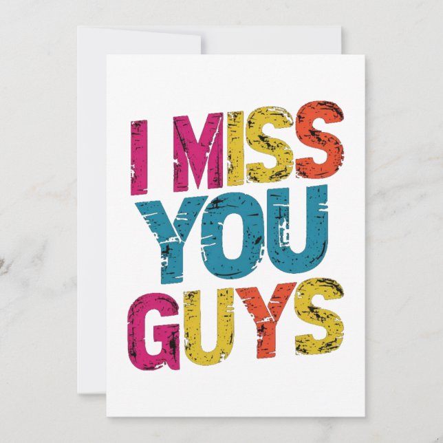 Cartão De Agradecimento Sinto saudades de suas caras (Frente)