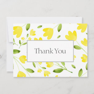 Cartão De Agradecimento Sistemas de Flor de Aquarela Amarela