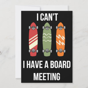 Cartão De Agradecimento Skateboarder Eu Tenho Uma Reunião De Conselho
