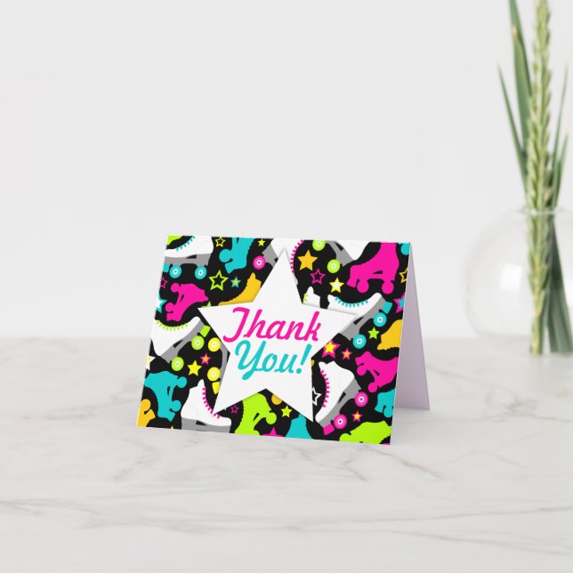 Cartão De Agradecimento Skates Retro "Obrigado" (Frente)