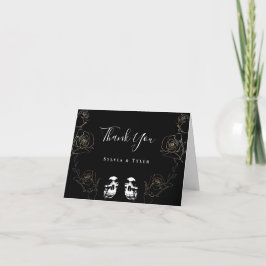 Cartão De Agradecimento Skull Black Til Death Nos Casamento Obrigado