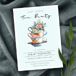 Cartão De Agradecimento Sky Blue Stacked Cup Baby Shower Tea Party Invite<br><div class="desc">For any further customisation or any other matching items,  please feel free to contact me at yellowfebstudio@gmail.com</div>