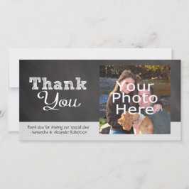 Cartão De Agradecimento Slate Chalkboard-look Wedding Obrigado