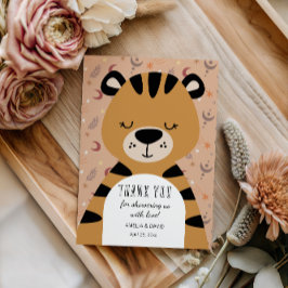 Cartão De Agradecimento Sleepy Tiger Boho Woodland Thank You Baby Shower