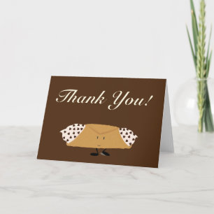 Cartão De Agradecimento Smiling chocolate chip cannolo thank you card