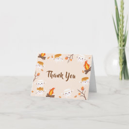 Cartão De Agradecimento S'more Love Fall Rustic Camping Chá de fraldas