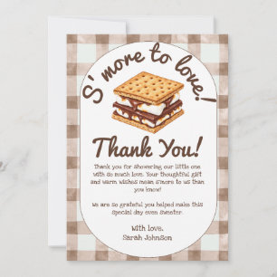 Cartão De Agradecimento S'more To Love Xadrez Marrom Obrigado no Chá de Be