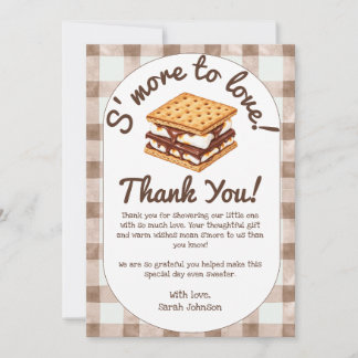 Cartão De Agradecimento S'more To Love Xadrez Marrom Obrigado no Chá de Be