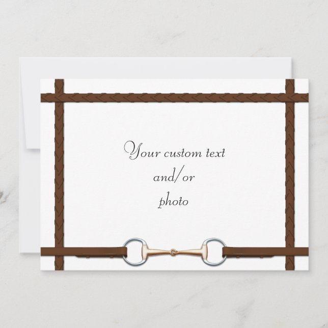 Cartão De Agradecimento Snaffle Bit & Lacred Reins Equestrian Horse Foto (Frente)