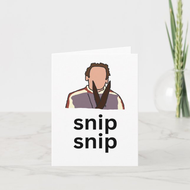 Cartão De Agradecimento Snip Snip - Parabéns pela Vasectomia / Seja bem (Frente)