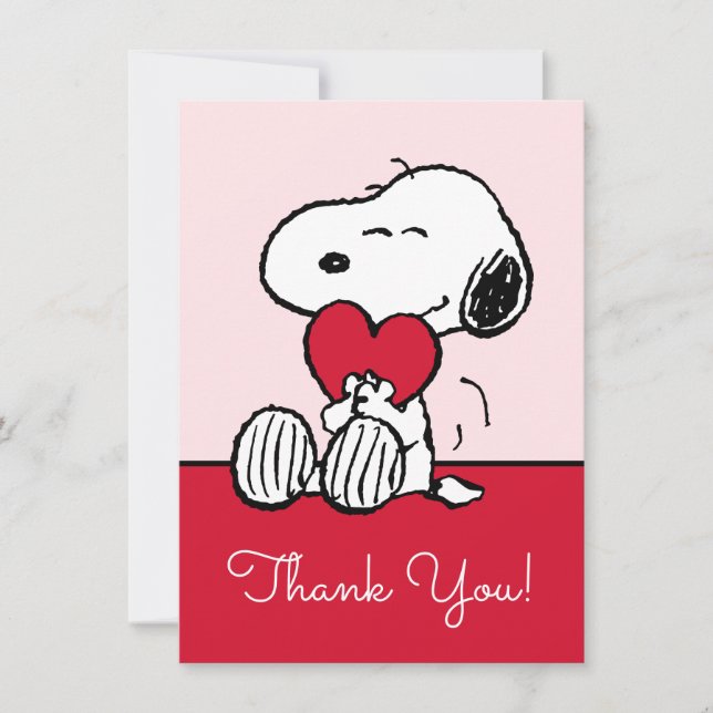 Cartão De Agradecimento Snoopy | Little Sweetheart Baby Shower Thank You C (Frente)