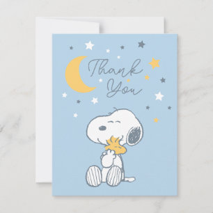 Cartão De Agradecimento Snoopy & Woodstock   Chover de Lua Chá de Bebê Tha