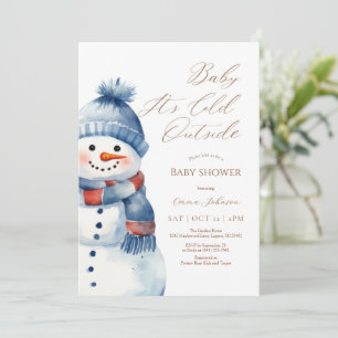 Cartão De Agradecimento Snowman Baby É Frio Fora do Chá de fraldas