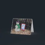 Cartão De Agradecimento Snowman de Natal na Fazenda<br><div class="desc">Um bonitinho de neve na Fazenda de Natal</div>