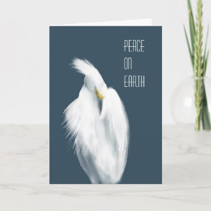 Cartão De Agradecimento Snowy Egret "Paz na Terra"
