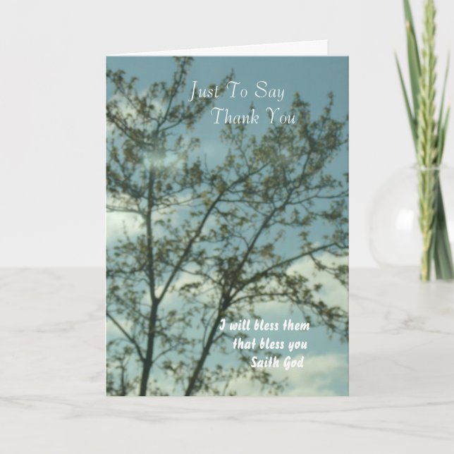 Cartão De Agradecimento Só para dizer obrigado (Frente)