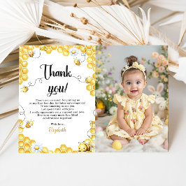 Cartão De Agradecimento So Sweet To Bee Yellow Birthday Photo