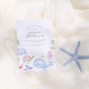 Cartão De Agradecimento Sob A Festa de aniversário Do Mar, Obrigado