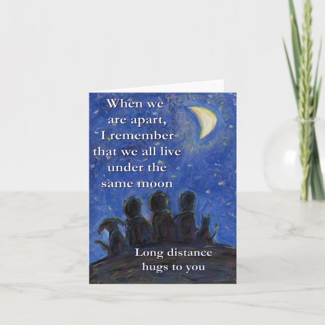 Cartão De Agradecimento Sob a mesma carta de saudação de arte da lua (Frente)