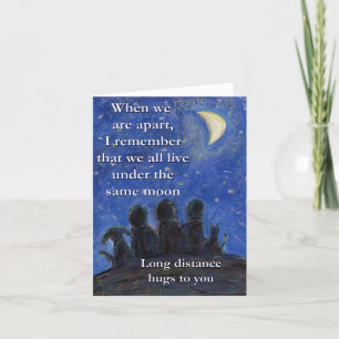 Cartão De Agradecimento Sob a mesma carta de saudação de arte da lua