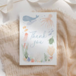 Cartão De Agradecimento Sob o Aniversário do Mar<br><div class="desc">Diga obrigado aos seus convidados de aniversário,  com estes sob o tema do mar,  obrigado cartas.</div>