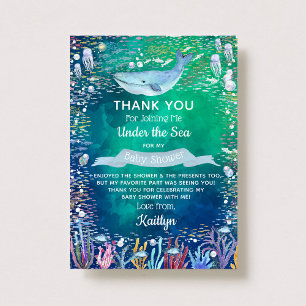 Cartão De Agradecimento Sob O Mar   Chá de fraldas Oceano