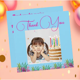 Cartão De Agradecimento Sob O Mar, Foto Da Mereia Mágica, Aniversário