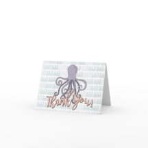 Sob o mar Octopus Obrigado bilhete
