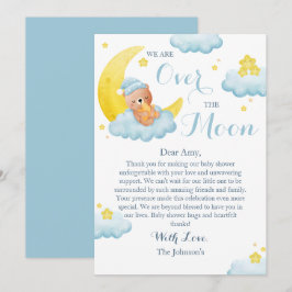 Cartão De Agradecimento Sobre O Chá de fraldas Do Garoto Da Lua