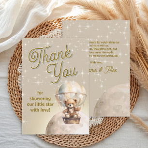 Cartão De Agradecimento Sobre o Chá de fraldas Neutro do Sexo do Urso da L