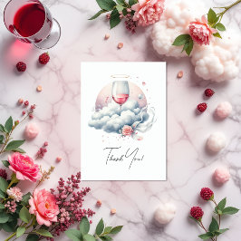 Cartão De Agradecimento Sobre o Chá de panela de Vinho na Nuvem