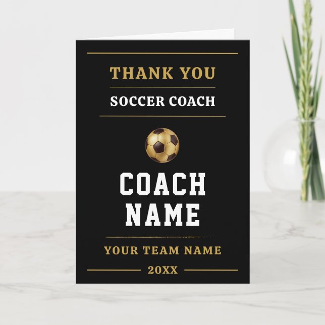 Cartão De Agradecimento Soccer Coach Team Appreciation Gift (Frente)
