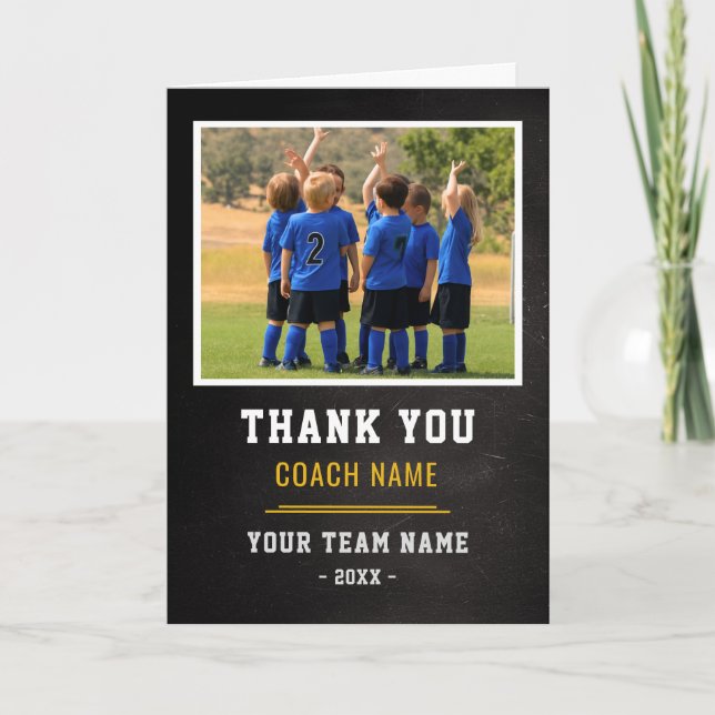 Cartão De Agradecimento Soccer Football Team Coach Thank You Photo  (Frente)