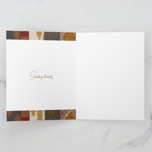 Cartão De Agradecimento Sofisticado Caribe asiático africano de luxo (Interior)