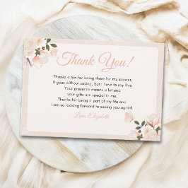 Cartão De Agradecimento Soft Blush Floral-Themed Bridal Shower