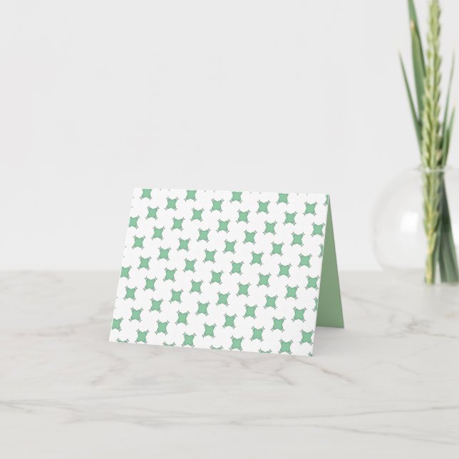 Cartão De Agradecimento Soft Mint Cross-Star Pattern Thank You Card (Frente)