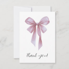 Cartão De Agradecimento Soft Pink Bow Girl Baby Shower
