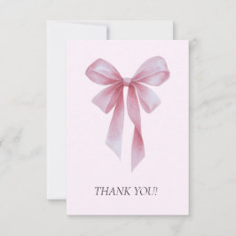 Cartão De Agradecimento Soft Pink Bow Girl Baby Shower