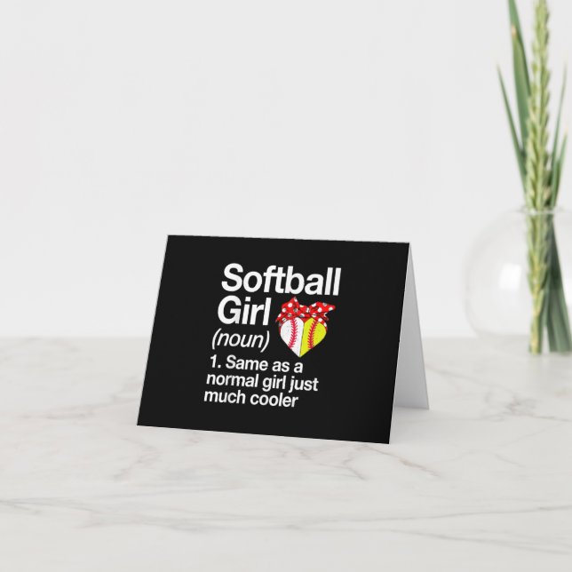 Cartão De Agradecimento Softball Girl Definition Sassassy Sports (Frente)