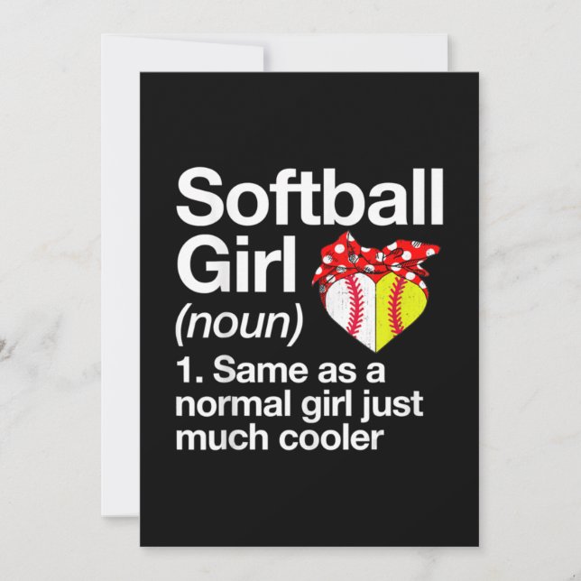 Cartão De Agradecimento Softball Girl Definition Sassassy Sports (Frente)