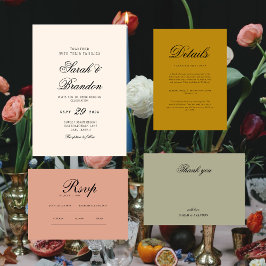 Cartão De Agradecimento Solid Color Minimalist Script Wedding Thank You 