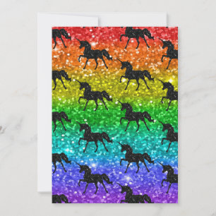 Cartão De Agradecimento Sombra de Unicórnio Arco-íris Brilho Orgulho LGBTQ